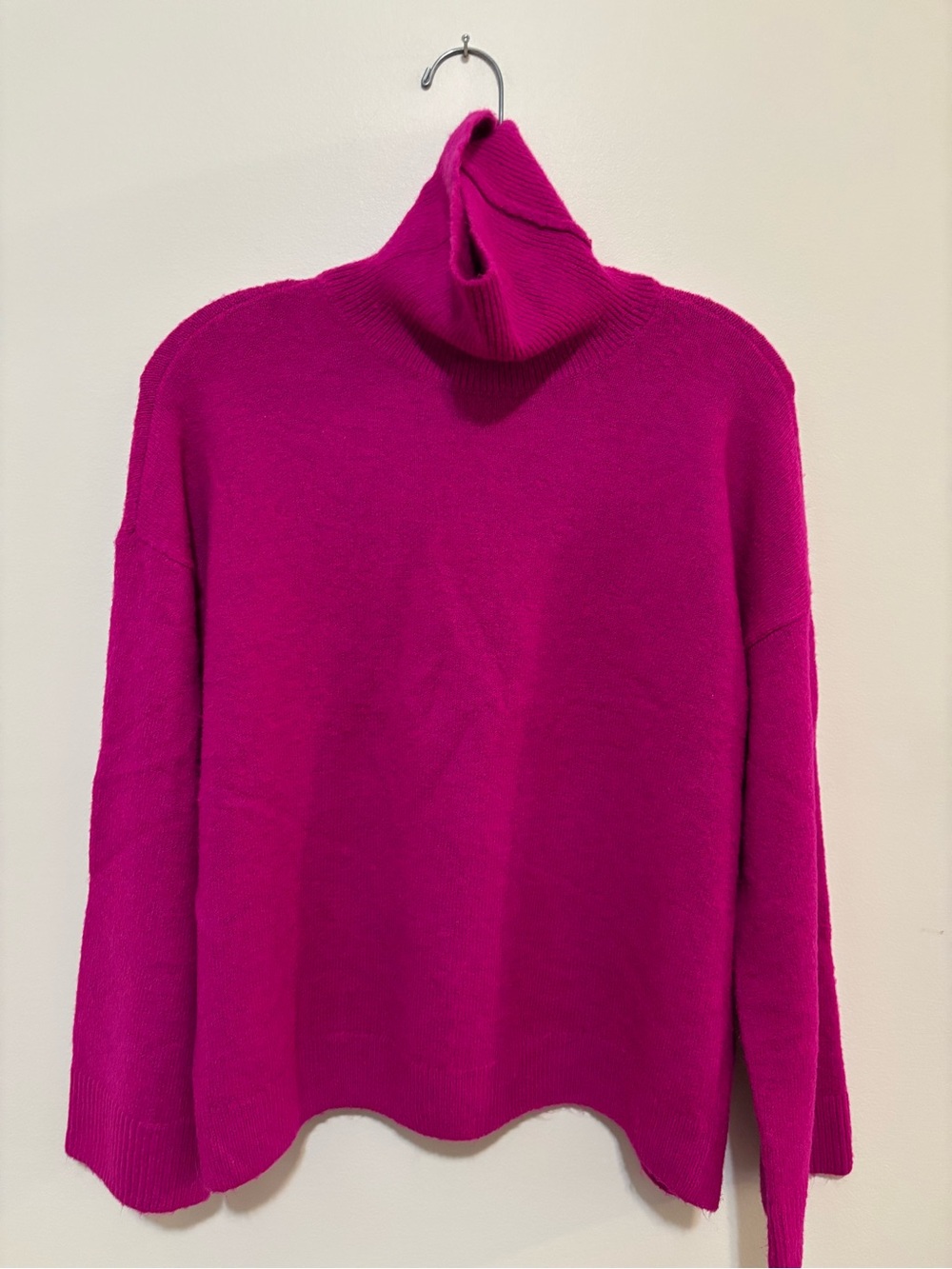 CeCe Women's Bright Fuchsia Turtleneck Sweater - Picture 2 of 5
